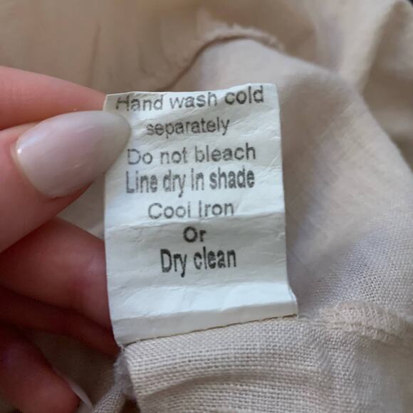 Valentina Naldi light tan linen sleeveless top size M - Picture 8 of 11